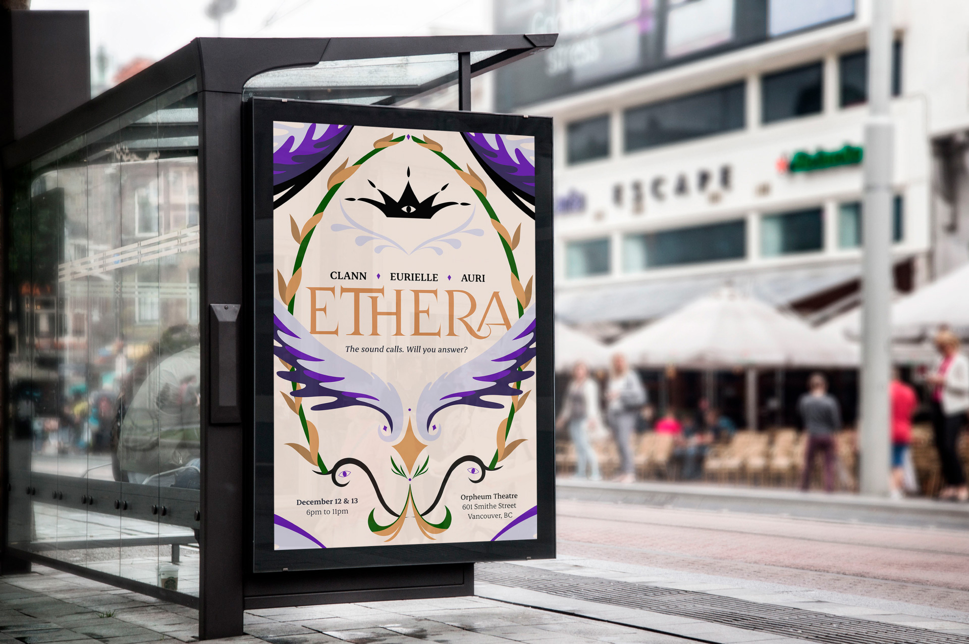 Ethera music festival poster mockup preview